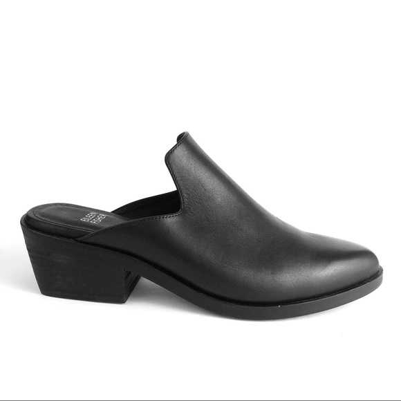 Eileen Fisher Shoes - Eileen Fisher leather almond-toe mules black 8.5